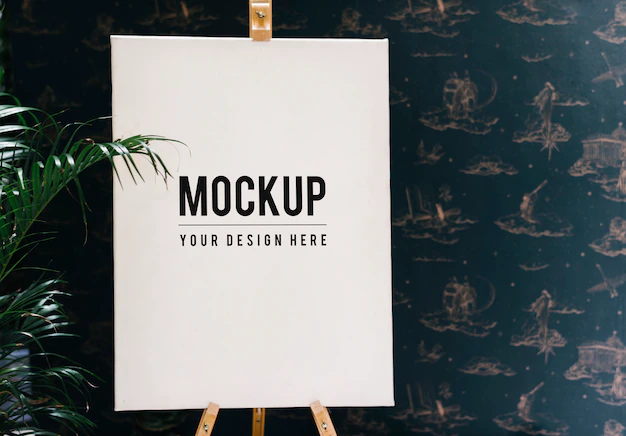 Free PSD | Shop sign on an easel mockup