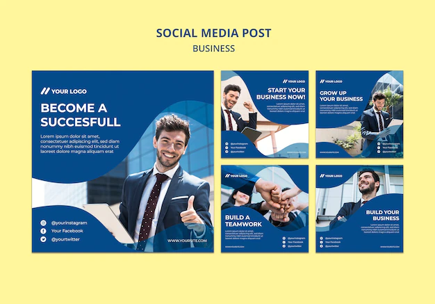 Free PSD | Social media post for business man