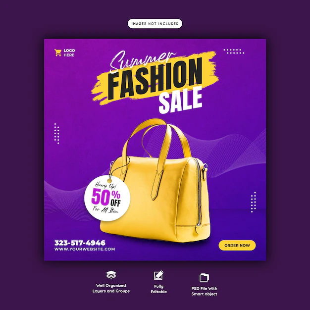 Free PSD | Summer fashion sale instagram post template