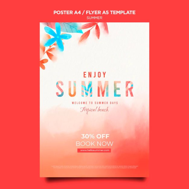 Free PSD | Summer sale poster template