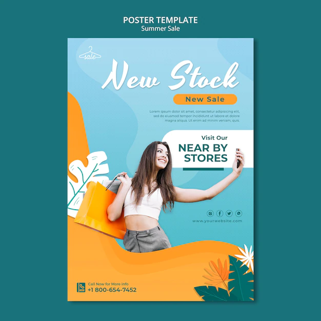 Free PSD | Summer sales print template