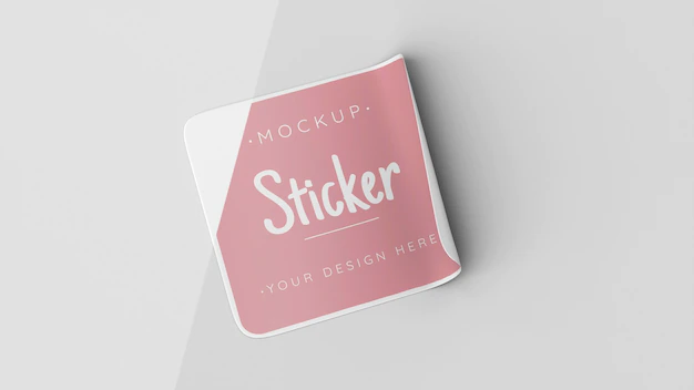 Free PSD | Top view sticker mock up