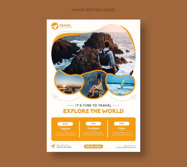 Free PSD | Travel tour flyer  template