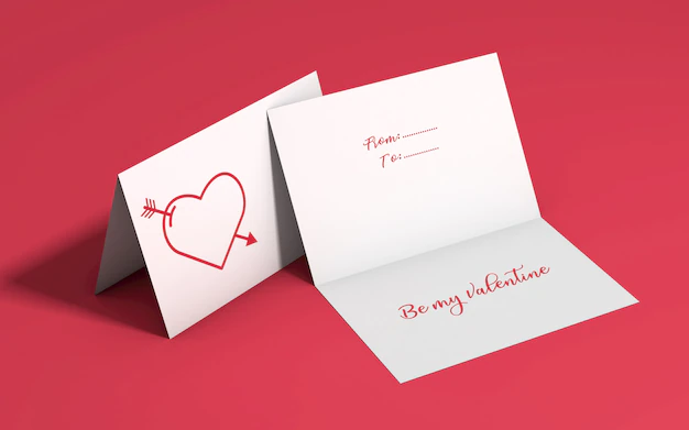 Free PSD | Valentine's day invitation mockup