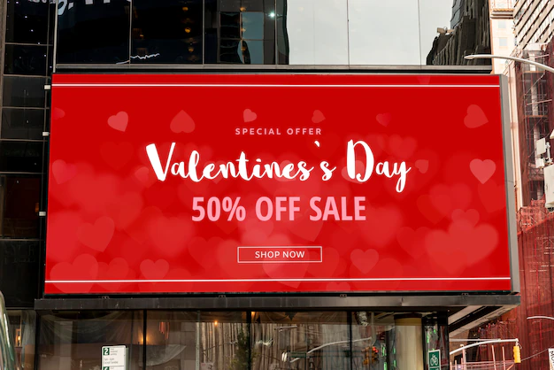Free PSD | Valentine's day offer with mock-up