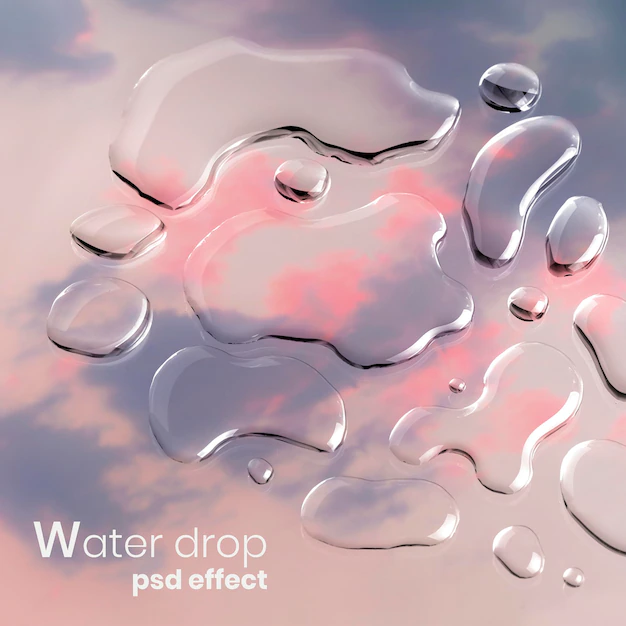 Free PSD | Water drop texture psd effect, photoshop add-on