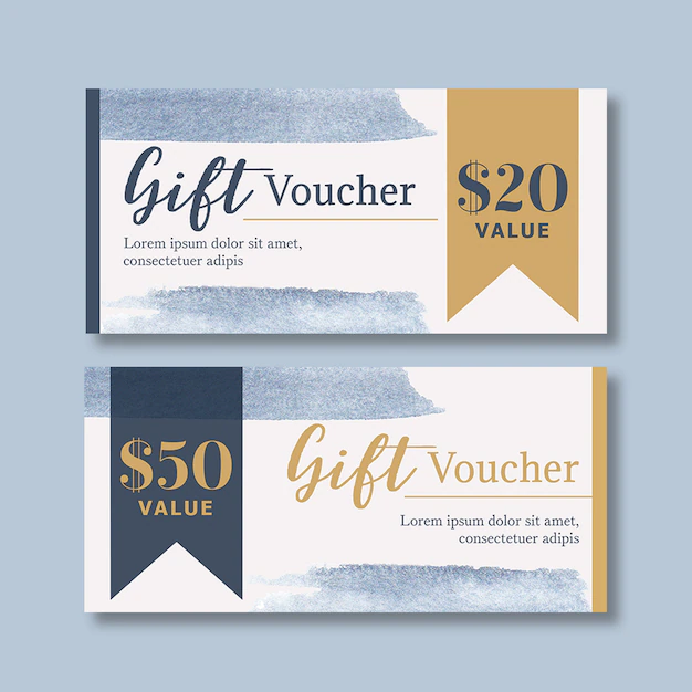 Free PSD | Watercolor splash brush voucher template