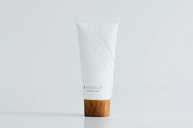 Free PSD | White face cream tube mockup