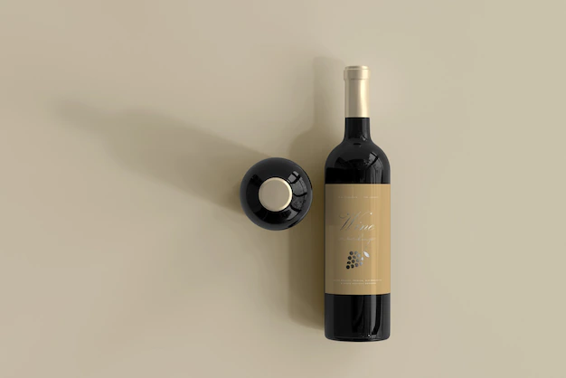 Free PSD | Wine bottle mockup