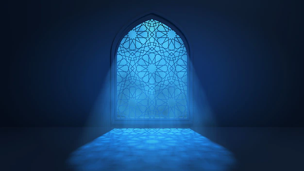 Free Photo | Moon light shine through the window into islamic mosque interior