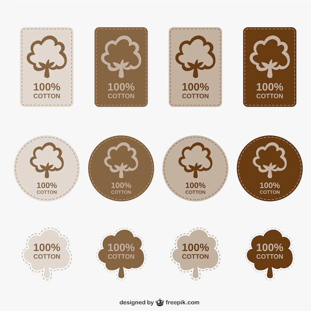 Free Vector | 100% cotton labels pack