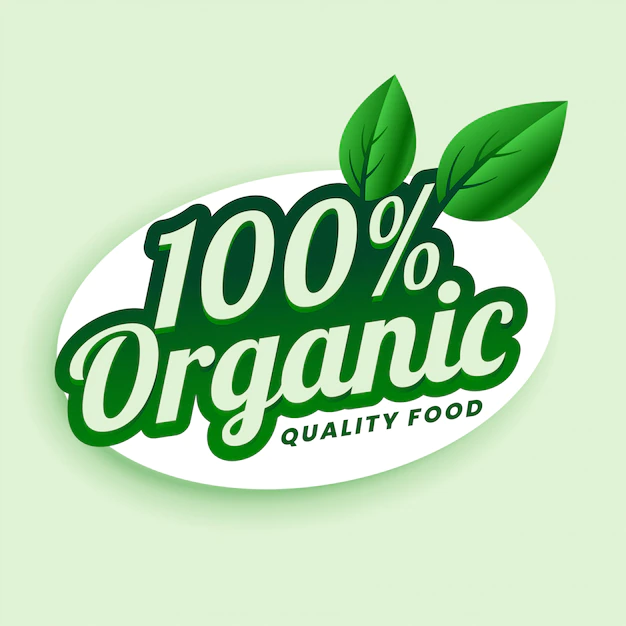 Free Vector | 100% organic quality food green sticker or label design