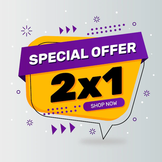 Free Vector | 2x1 promotion banner
