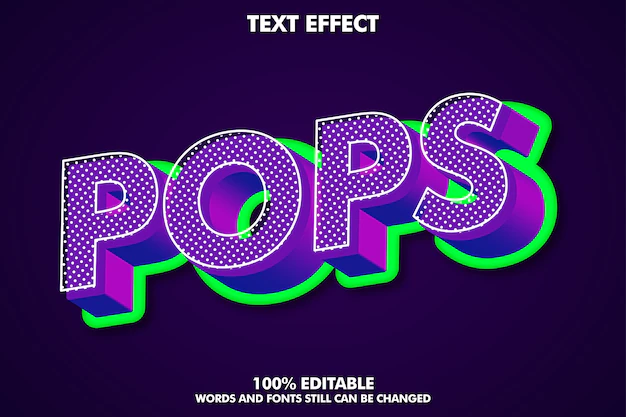 Free Vector | 3d pop art text effect with rich texture