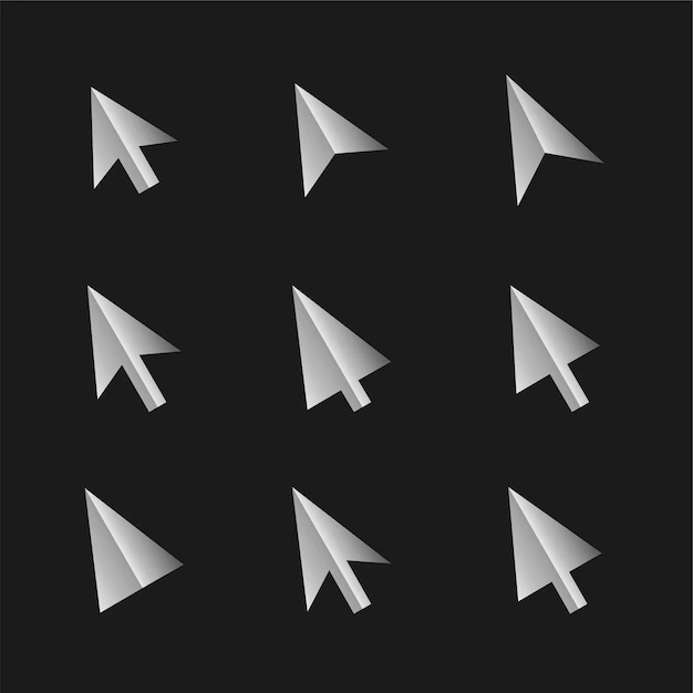 Free Vector | 3d style cursor collection in many shapes
