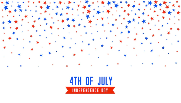Free Vector | 4th of july background with falling stars confetti