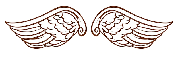 Free Vector | A simple sketch of an angels wings
