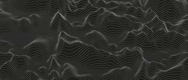 Free Vector | Abstract background with distorted line shapes on a black background
