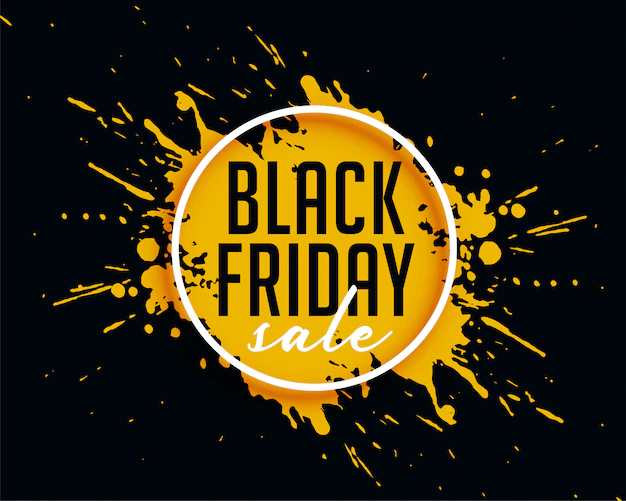 Free Vector | Abstract black friday sale with ink splash background