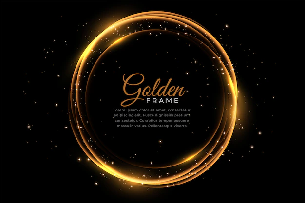 Free Vector | Abstract golden shiny frame with sparkles