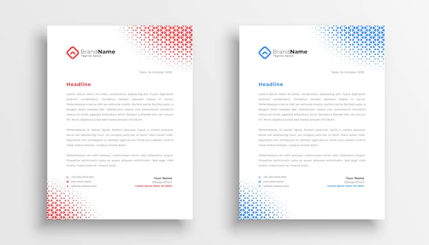 Free Vector | Abstract halftone style letterhead template design