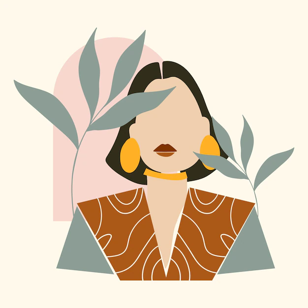 Free Vector | Abstract hand drawn woman portrait illustrated