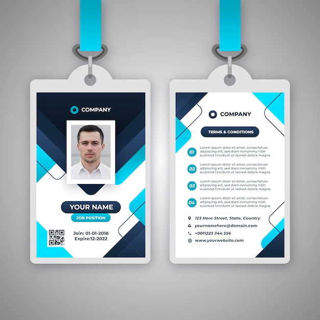 Free Vector | Abstract id badge template with picture