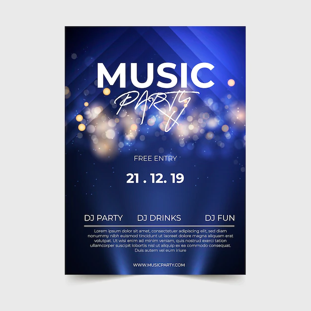 Free Vector | Abstract light effect music poster template