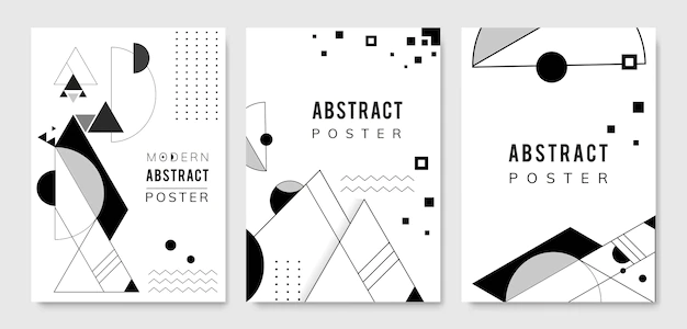 Free Vector | Abstract modern black and white template set
