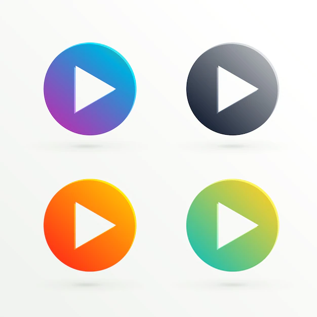 Free Vector | Abstract play icon in different colors