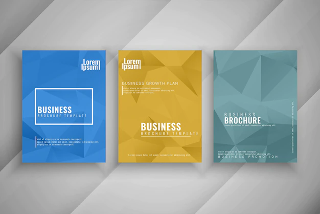 Free Vector | Abstract polygon style business brochure set