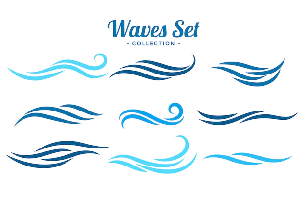 Free Vector | Abstract waves logo concept set of nine