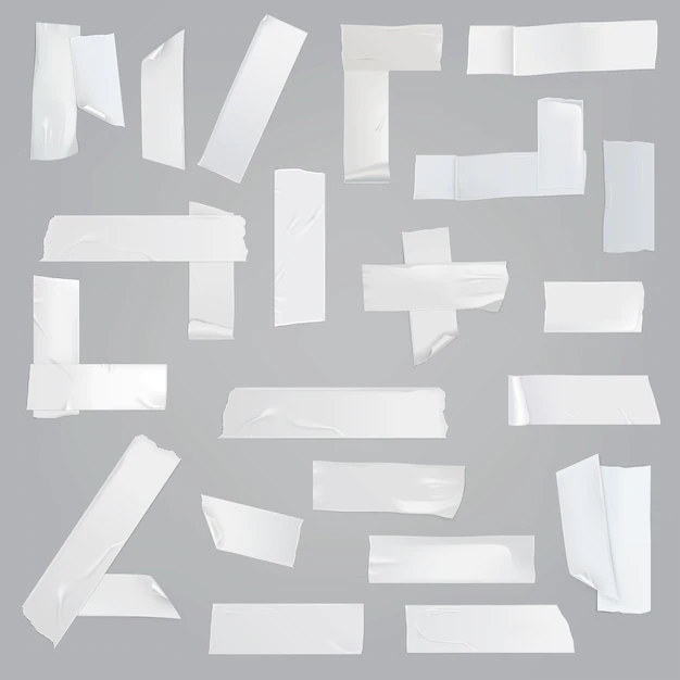 Free Vector | Adhesive tape various pieces realistic vector set