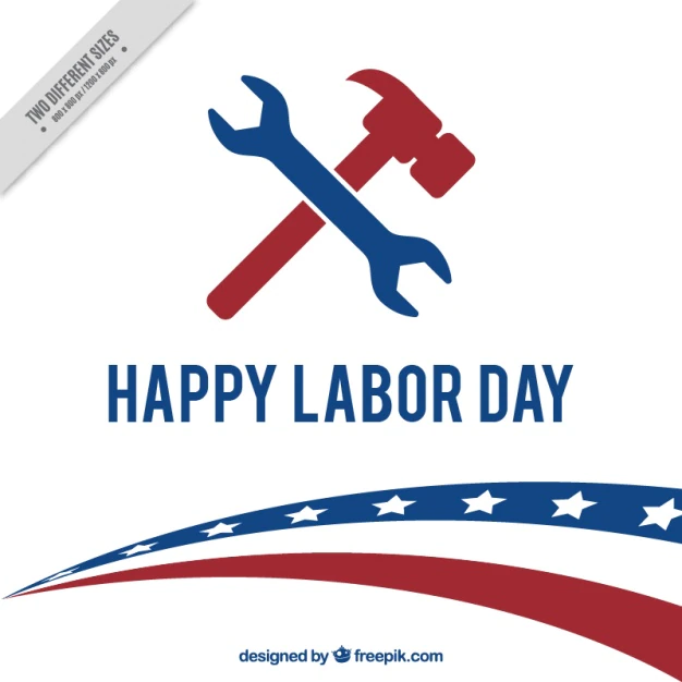 Free Vector | American labor day background with wrench and hammer