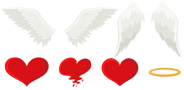 Free Vector | Angel wings and heart