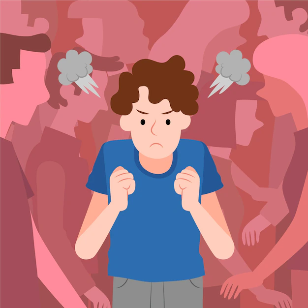 Free Vector | Angry person in crowd