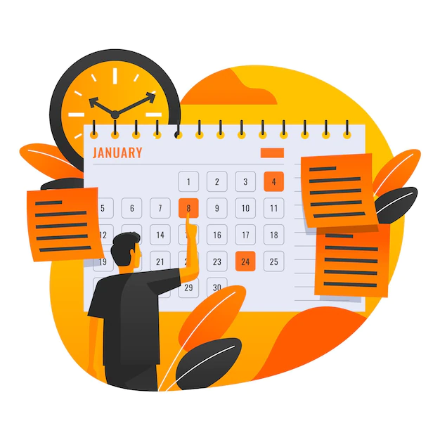 Free Vector | Appointment booking with man and calendar