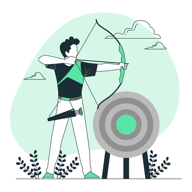 Free Vector | Archery concept illustration