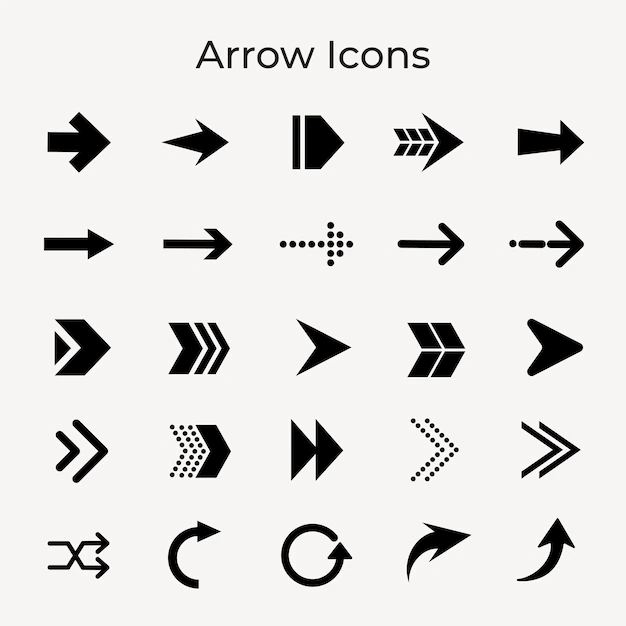 Free Vector | Arrow icon, black business sticker, direction symbol vector set