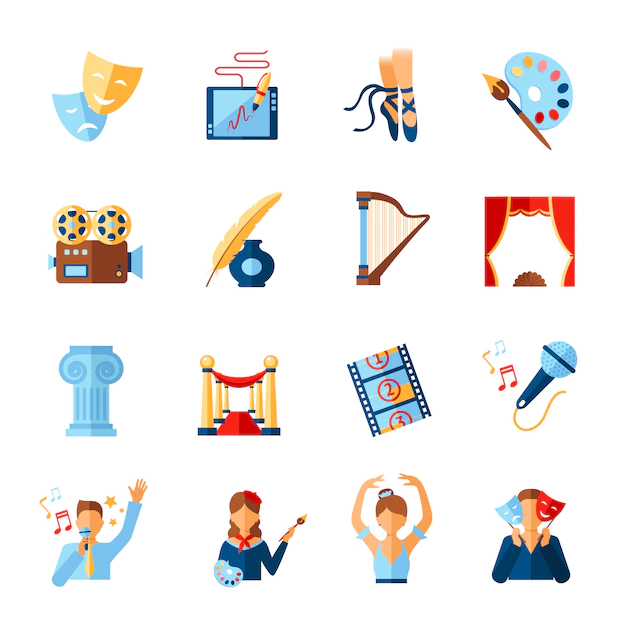 Free Vector | Art and culture icons set