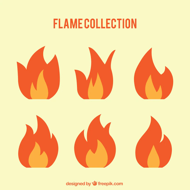 Free Vector | Assortment of flames in flat design