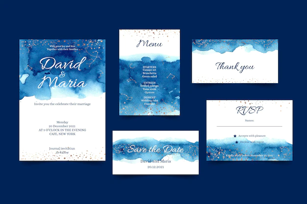 Free Vector | Astral and celestial wedding stationery