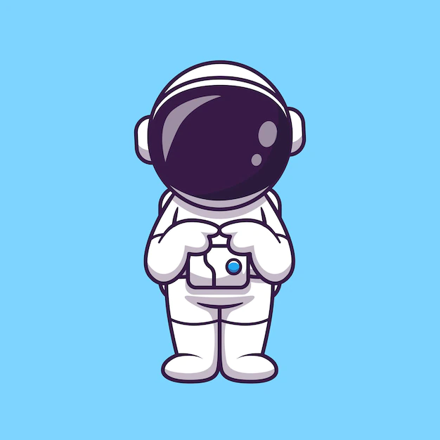 Free Vector | Astronaut confused cartoon   illustration. science technology  concept isolated  . flat cartoon style