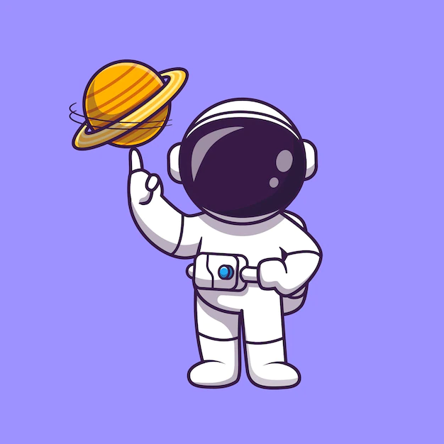 Free Vector | Astronaut playing planet ball cartoon   illustration. science sport  concept isolated  . flat cartoon style