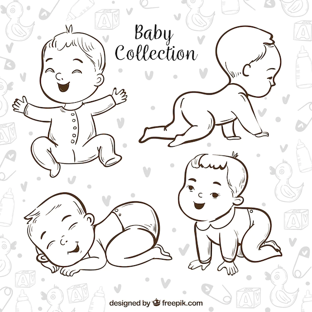 Free Vector | Babies collection in hand drawn style