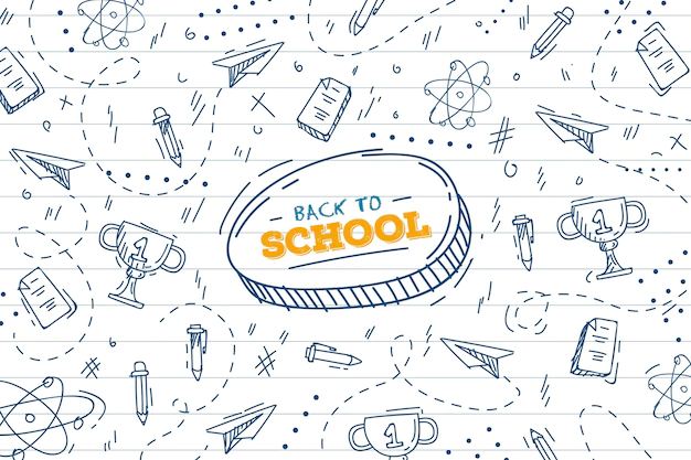 Free Vector | Back to school background draw theme