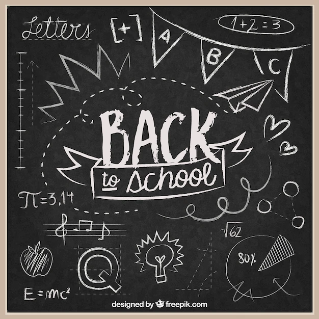 Free Vector | Back to school background on blackboard