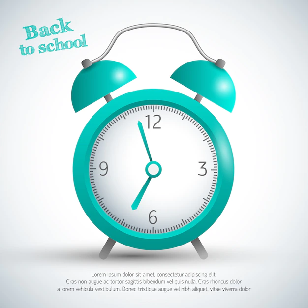 Free Vector | Back to school poster with alarm clock