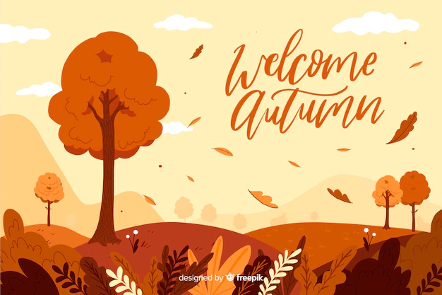 Free Vector | Background of flat autumn landscape
