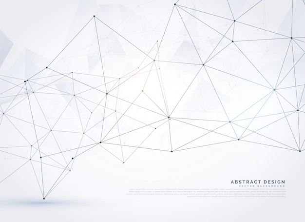Free Vector | Background of lines and dots with geometric shapes